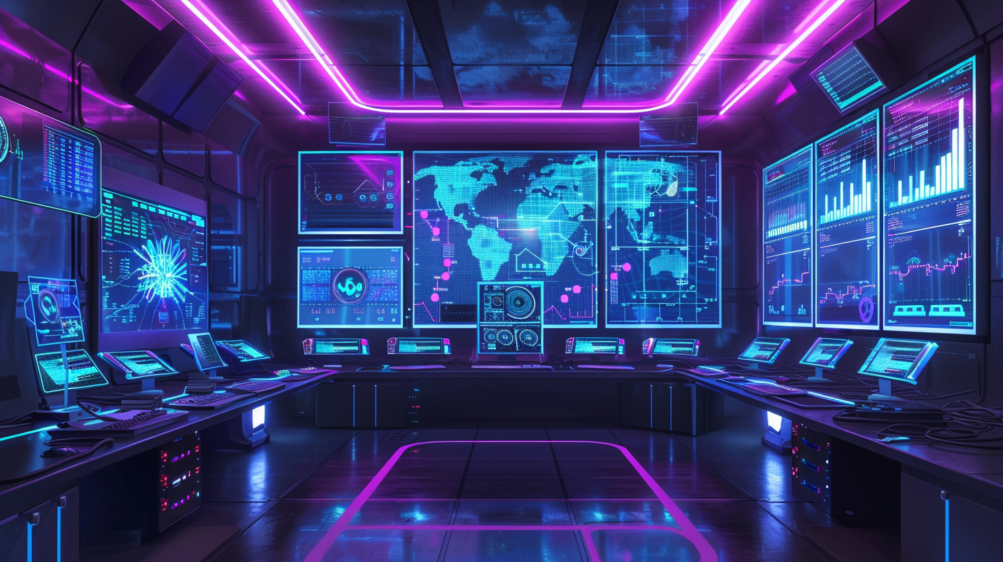 Centre d'opérations IT futuriste